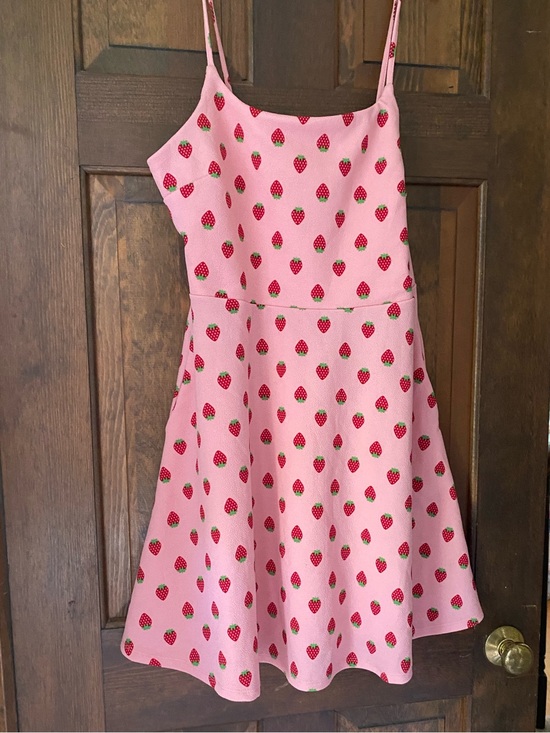 Sweet Society Dresses & Skirts - Pink Strawberry Print Spaghetti-Strap Dress
